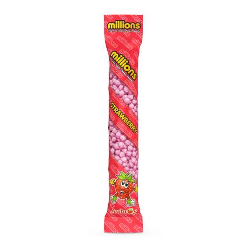 Millions Strawberry Candy Tubes - 12 Count