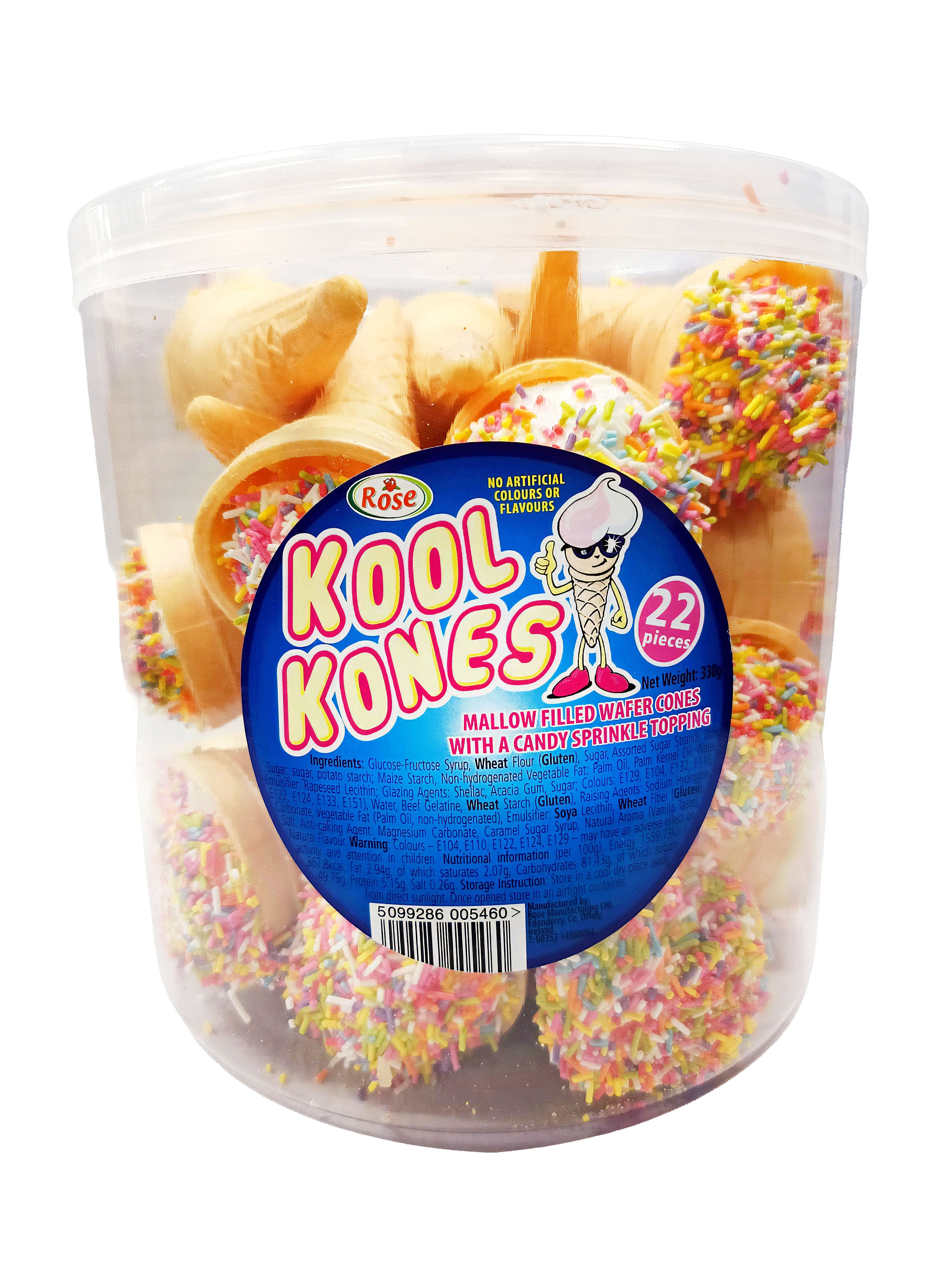 Rose Kool Kones Mallow Wafer Cones - 22 Count