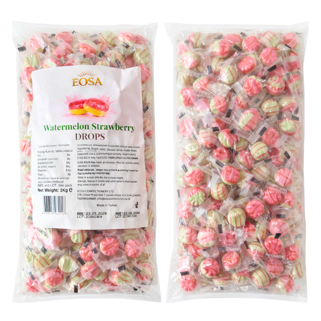 Eosa Strawberry & Watermleon Drops Hard Boiled Candy - 1kg