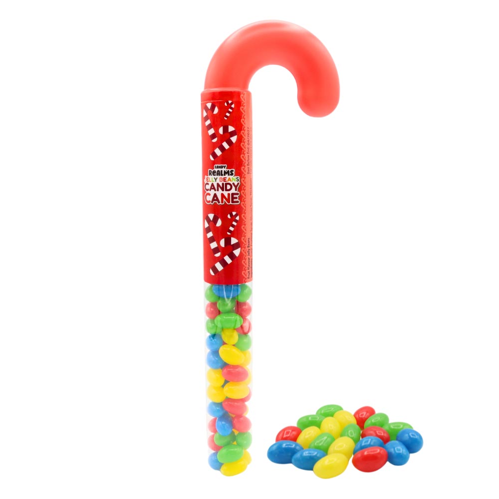 Candy Realms Jelly Beans Candy Cane 80g - 12 Count