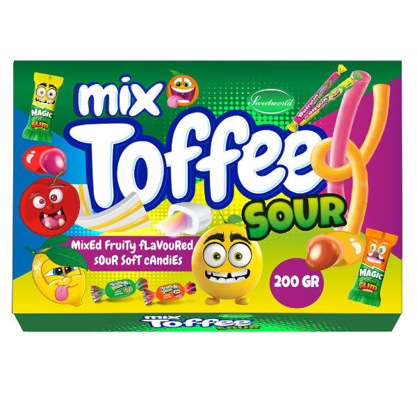 Yummys Sour Fruit Toffee Candy Gift Box 200g - 24 Count