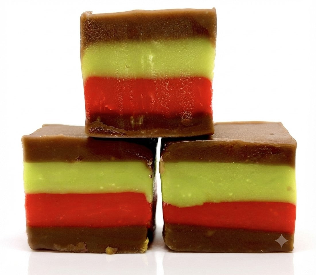 Fudge Factory Strawberry & Pistachio Creme Sandwich Fudge - 2kg