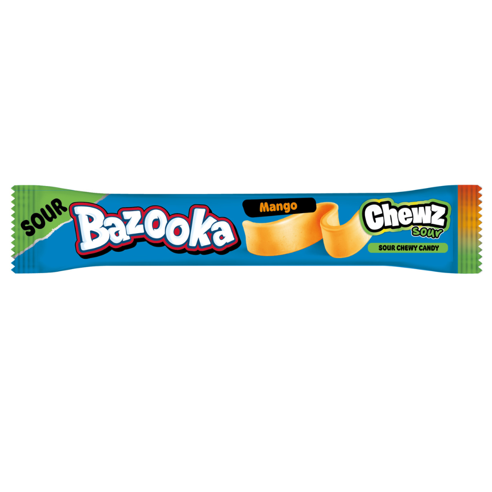 Bazooka Mango Sour Chewz Chew Bar 14g PMP - 60 Count