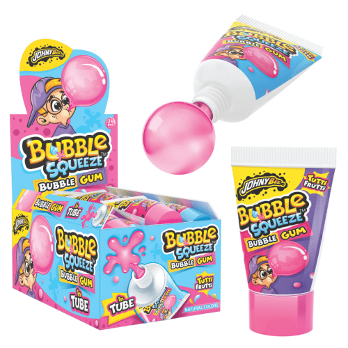 Johnny Bee Candy Bubble Squeeze Bubblegum - 24 Count