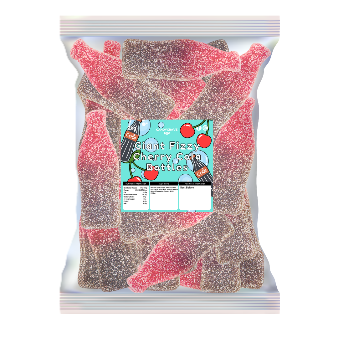 Candycrave Giant Fizzy Cherry Cola Bottles - 2kg