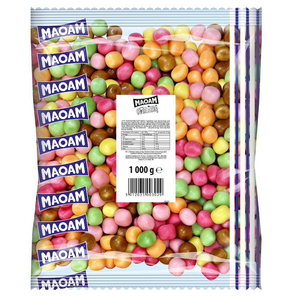 Haribo Maoam Mixed Fruit Sour Pinballs - 1kg