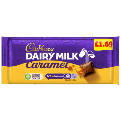 Cadbury Dairy Milk Caramel Chocolate Bar 120g PMP £1.69 - 16 Count