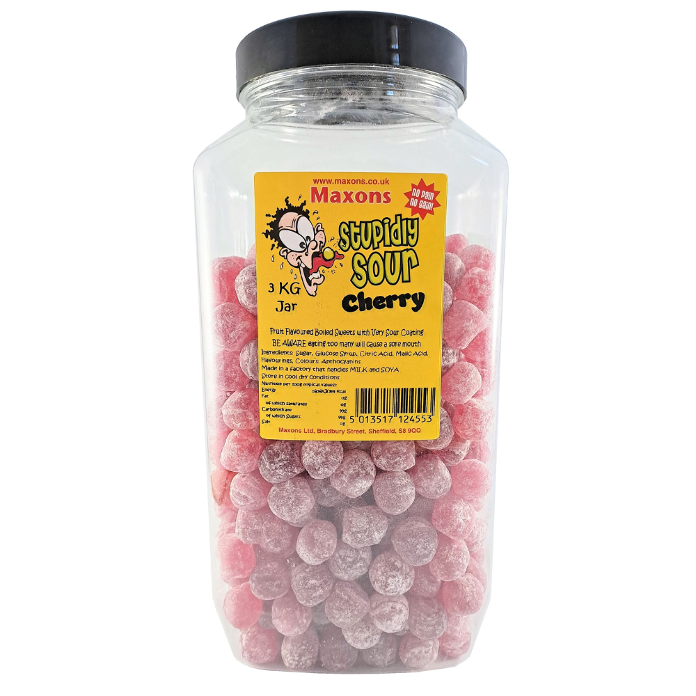 Maxons Stupidly Sour Cherry Sweets - 3kg