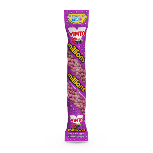 Millions Vimto Candy Tubes - 12 Count