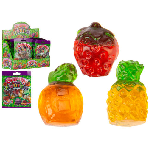 PMS Candy 3D Gummy Fruits 60g Bags - 24 Count