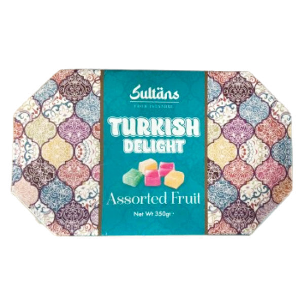 Sultans Assorted Fruit Turkish Delight Gift Box 250g - 12 Count
