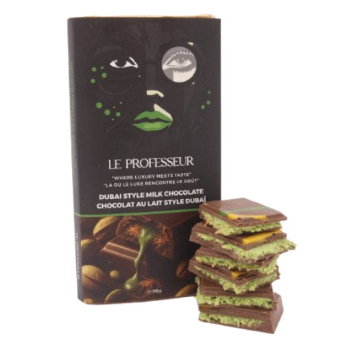 Le Professeur Dubai Style Milk Chocolate 90g - 12 Count