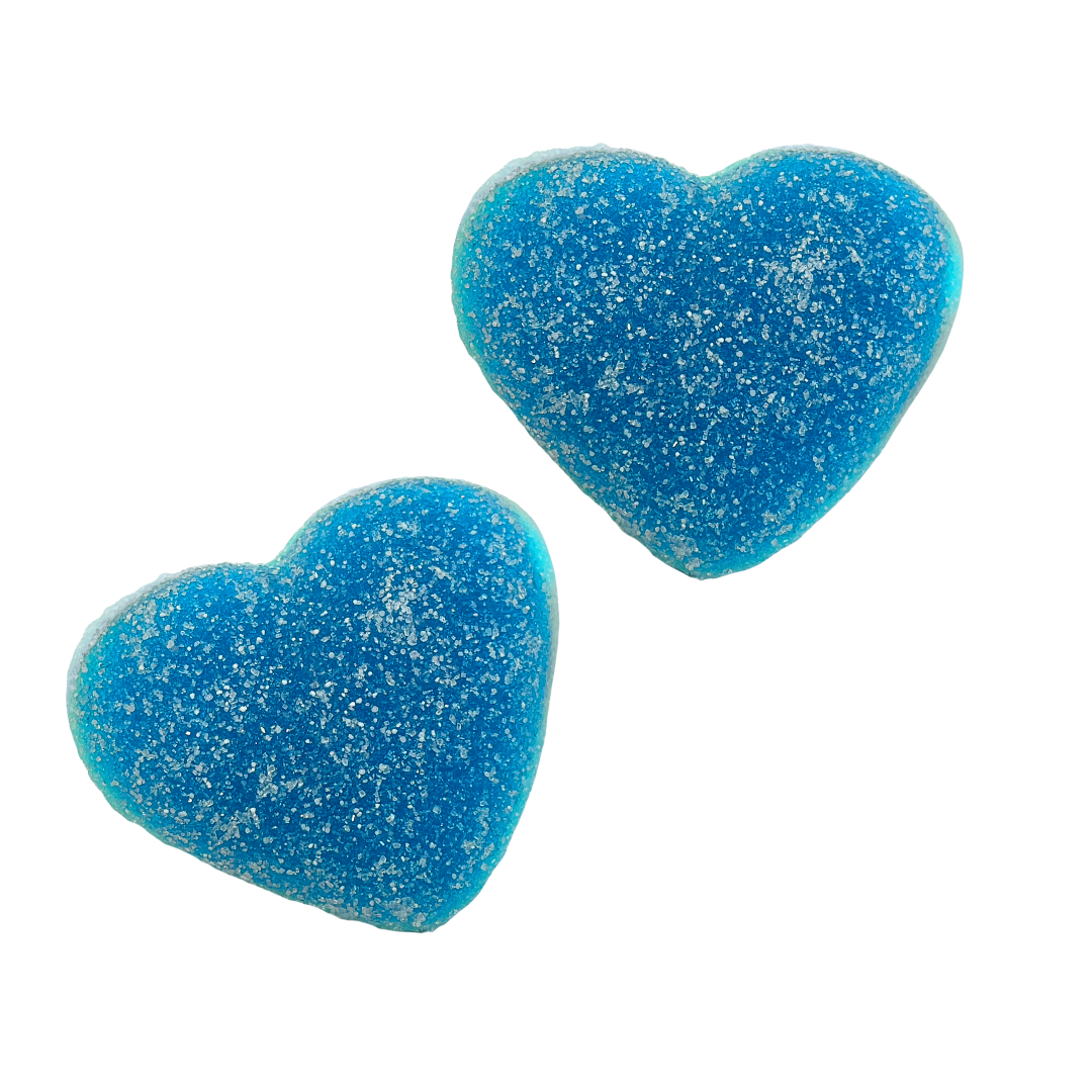 Vidal Giant Sour Blue Raspberry Hearts - 1kg
