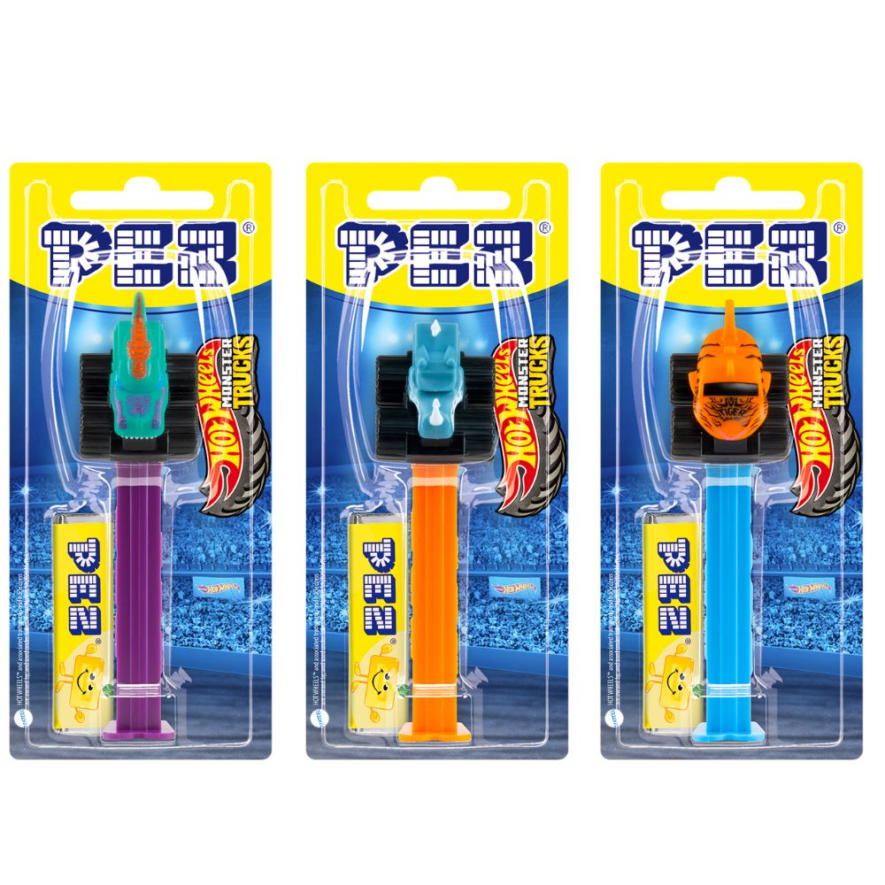 Pez Hot Wheels 1+2 Dispensers - 12 Count