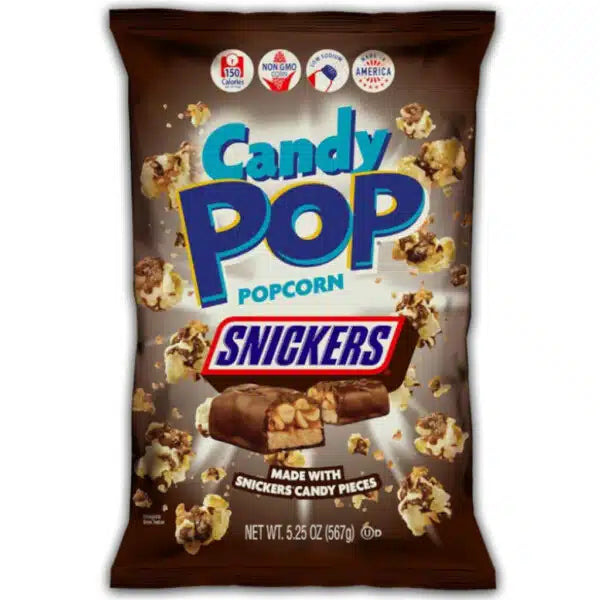 Candy Pop Snickers Popcorn 149g - 12 Count
