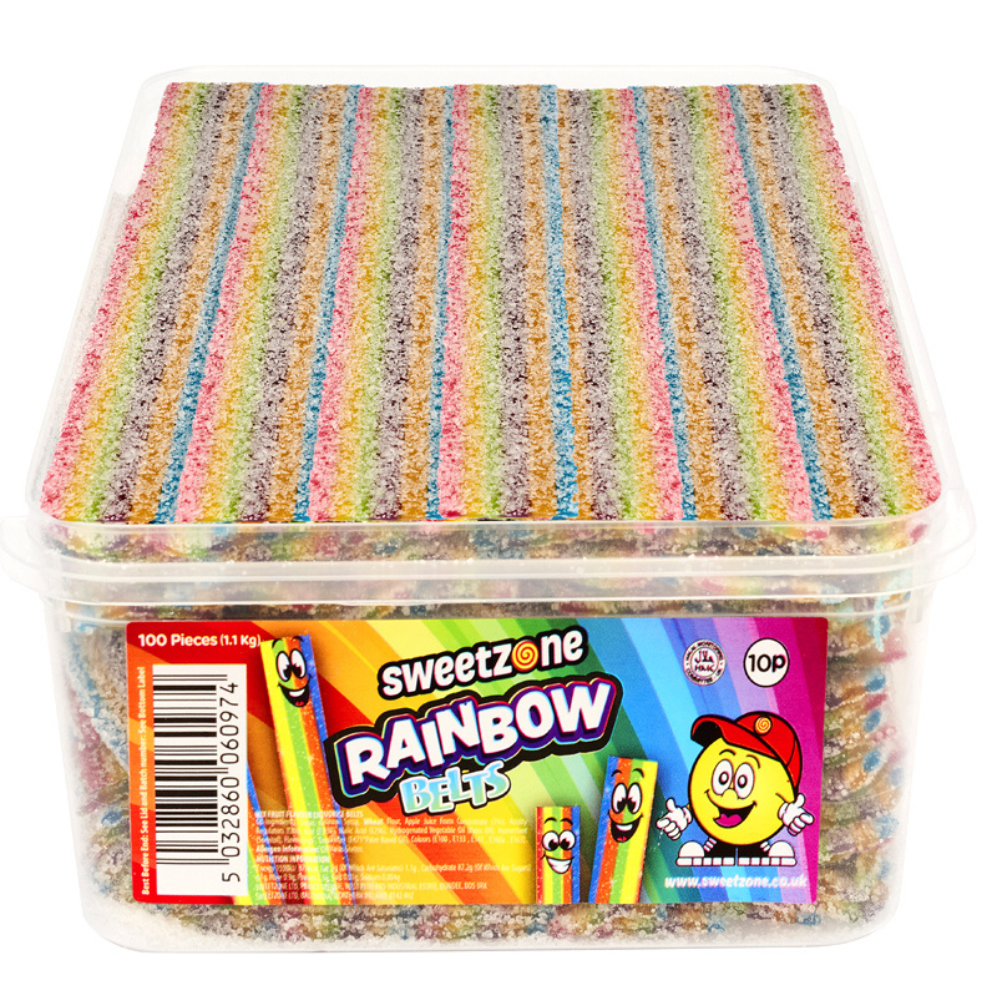 Sweetzone Rainbow Belts - 100 Count