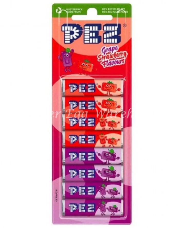 Pez 6 Pack Grape & Strawberry Refills - 18 Count