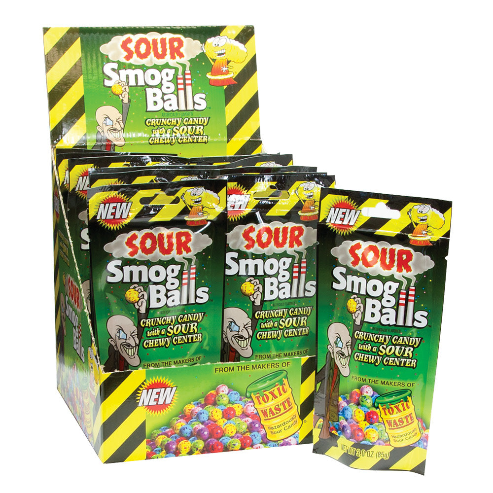 Toxic Waste Sour Smog Balls Pouch 85g - 12 Count