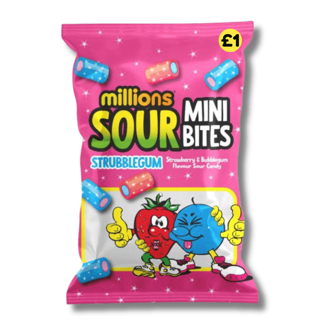 Millions Sour Strubblegum Bites PM £1 - 12x140g