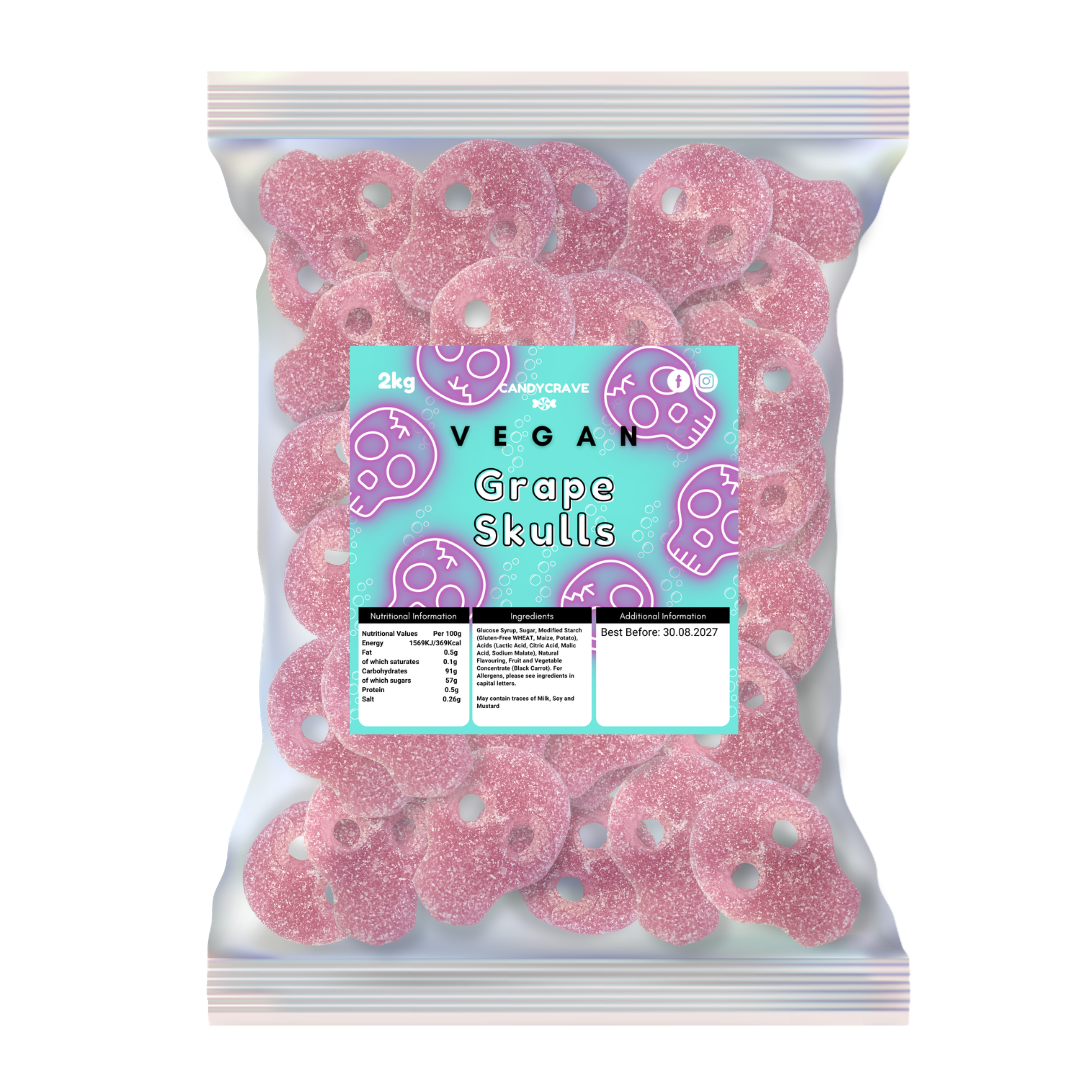 Candycrave Vegan Fizzy Grape Skulls - 2kg