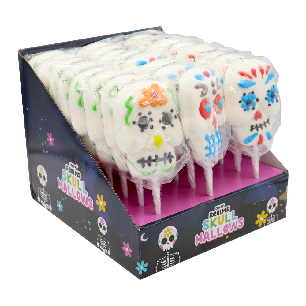 Candy Realms Skull Mallow Pops 40g - 24 Count
