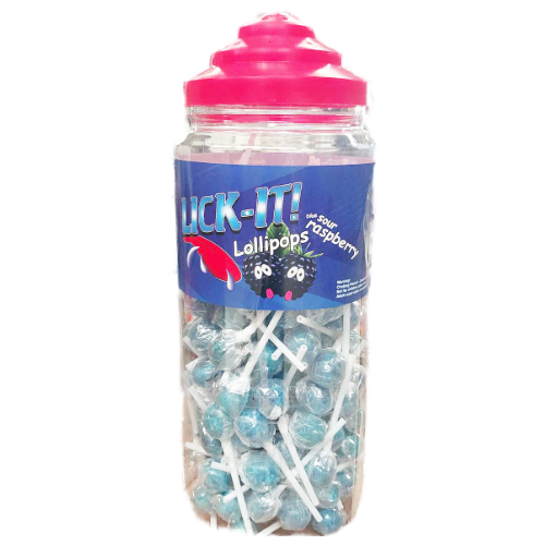 Lick-It Halal Super Sour Blue Raspberry 7g Lollies - 150 Count
