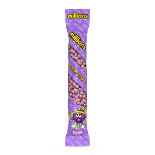 Millions Blackcurrant Candy Tubes - 12 Count