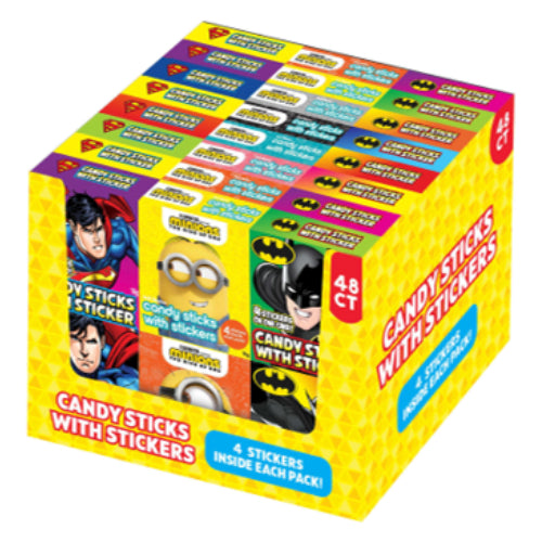 License Mix Candy Sticks & Sticker - 48 Count