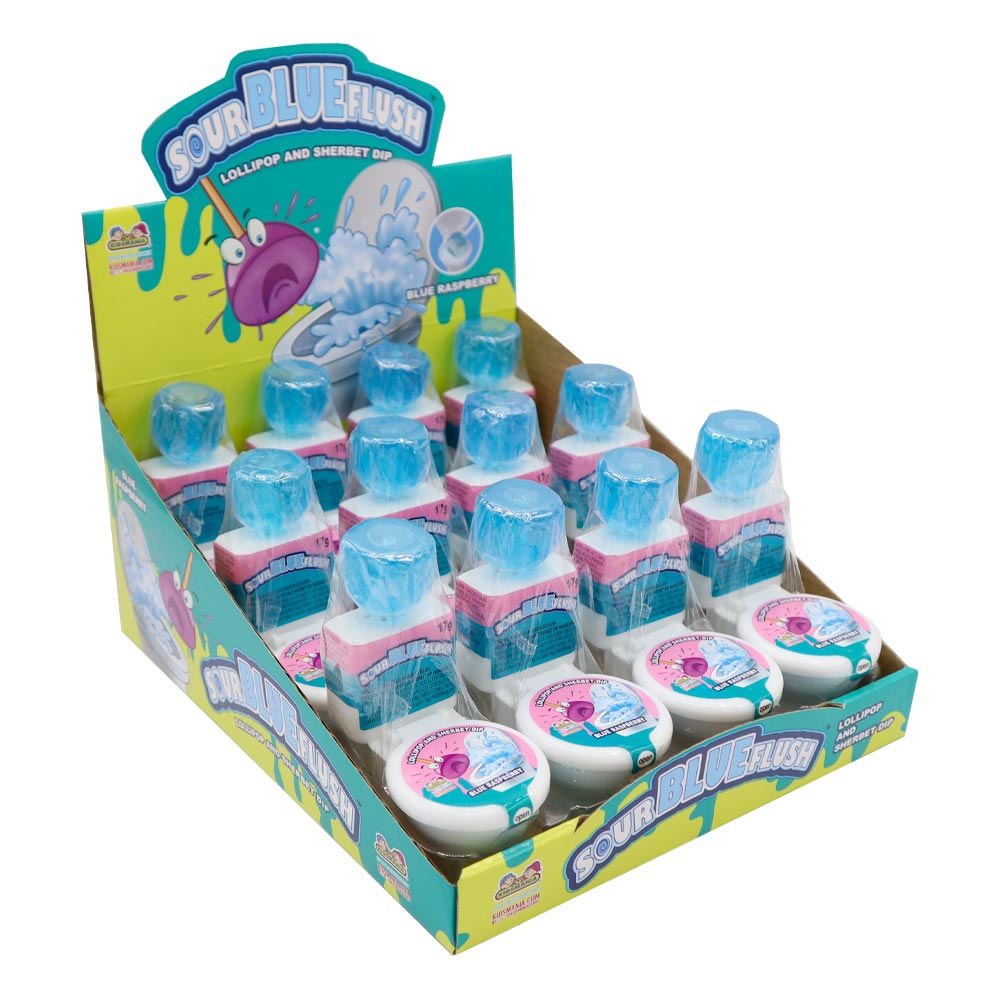 Kidsmania Sour Blue Flush Candy 17g - 12 Count