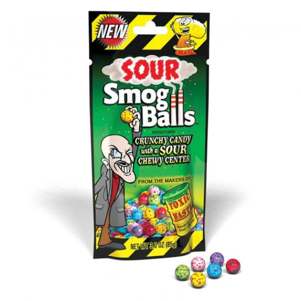 Toxic Waste Sour Smog Balls Pouch 85g - 12 Count