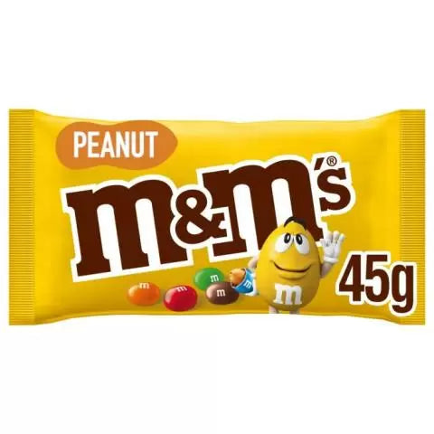 M&M's Crunchy Peanut & Milk Chocolate Bag 45g - 24 Count
