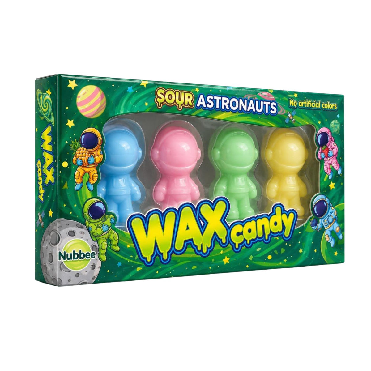 Nubbee Wax Sour Candy Astronauts 40g - 12 Count