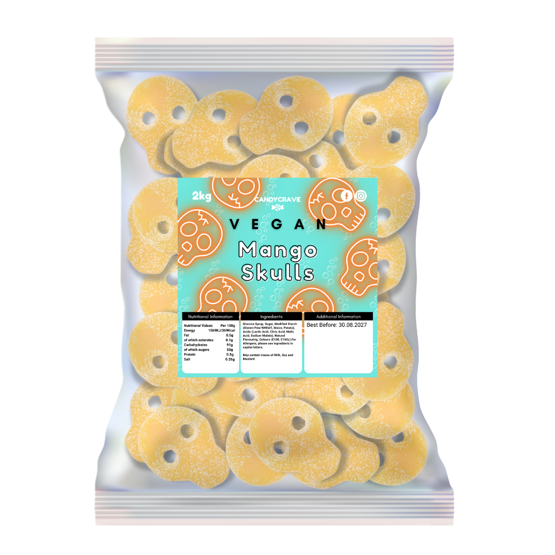 Candycrave Vegan Fizzy Mango Skulls - 2kg