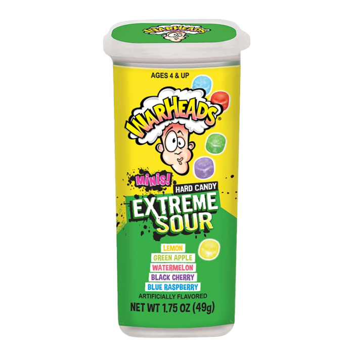 Warheads Mini Extreme Sour Candy Tins - 18 Count