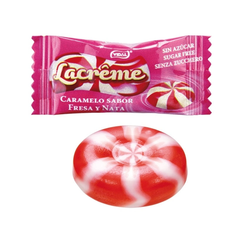 Vidal Sugar Free Wrapped Strawberry Lacreme - 300 Count *BBD END 12/25*