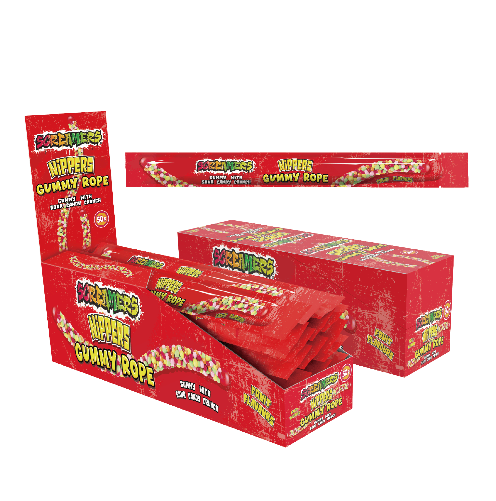 Zed Candy Screamers Nippers Gummy Ropes 16.5g - 24 Count