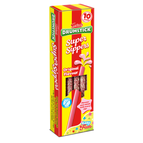 Swizzels Drumstick Super Sippers (10 Straws) - 12 Count
