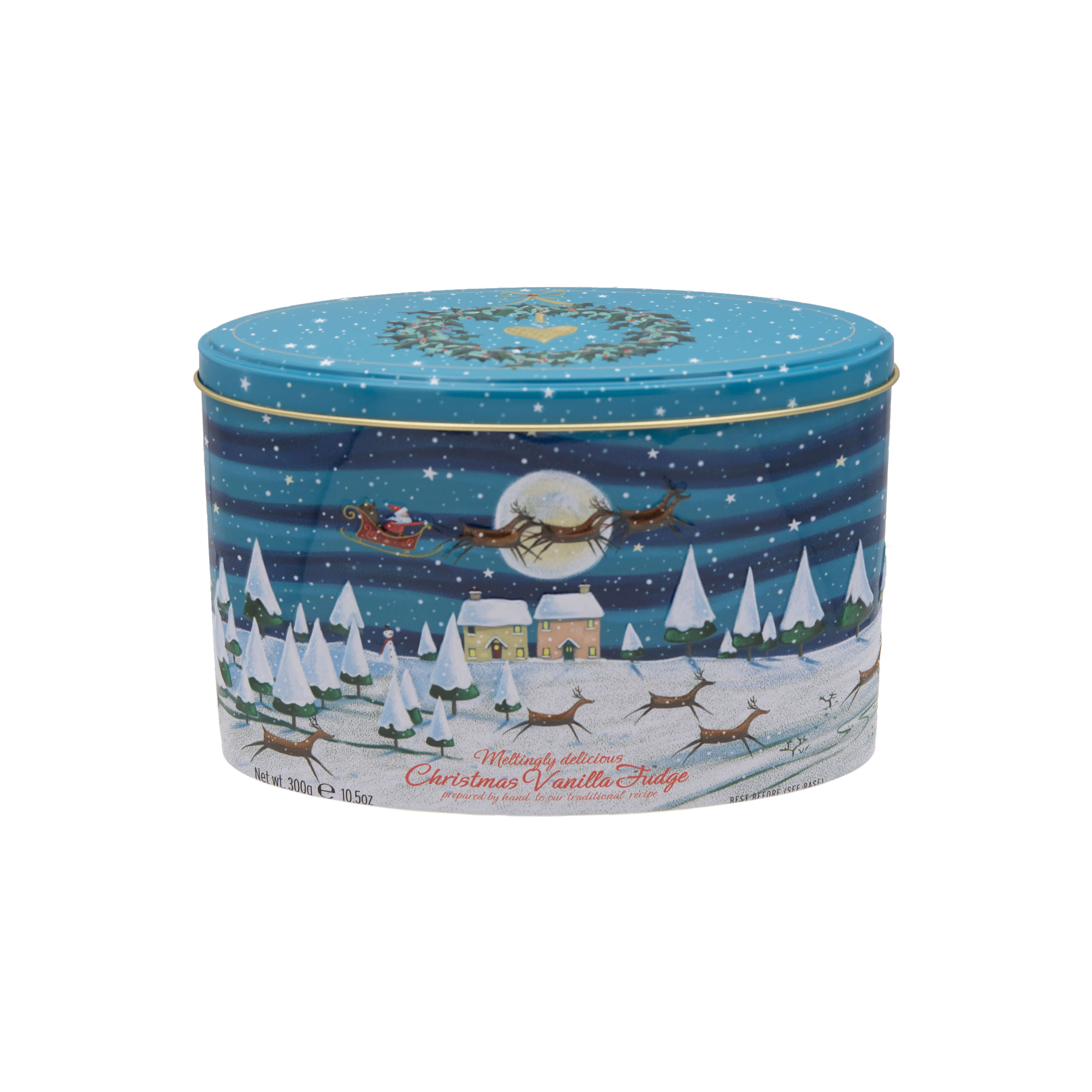 Gardiners Christmas Night Vanilla Fudge Short Oval Tin 300g