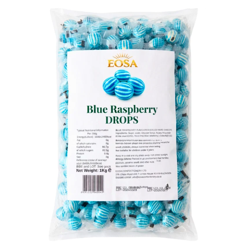 Eosa Blue Raspberry Drops Hard Boiled Candy - 1kg