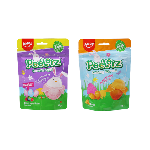 Amos Gummy Carrots & Eggs Peelerz 65g - 24 Count