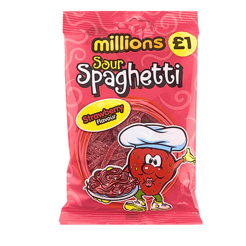 Millions Sour Strawberry Spaghetti PM £1 - 12x120g