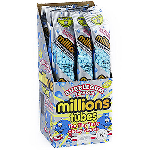 Millions Bubblegum Candy Tubes - 12 Count