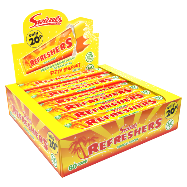 Swizzels Tropical Refreshers Chew Bar - 60 Count