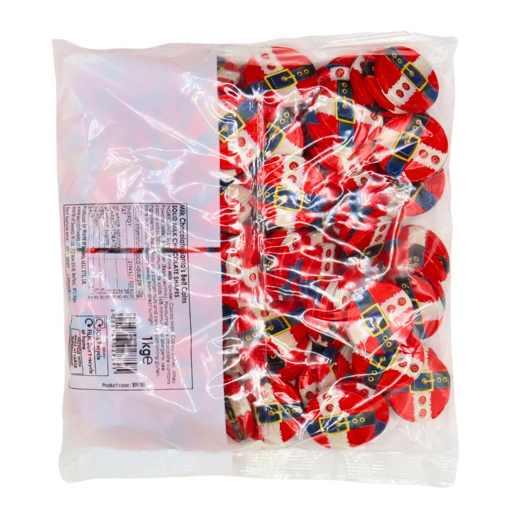 Milk Chocolate Santa's Belt Coins Bag - 1kg