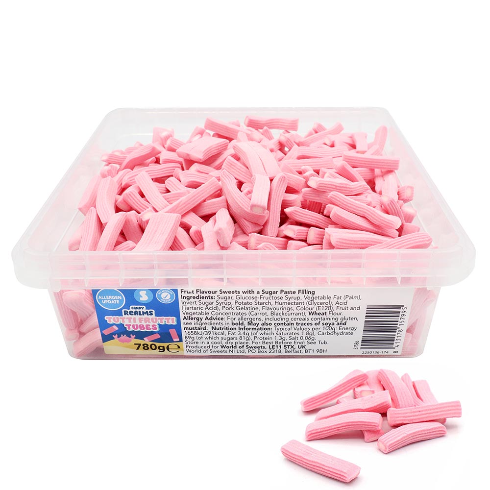 Candy Realms Tutti Frutti Tubes Tub - 780g