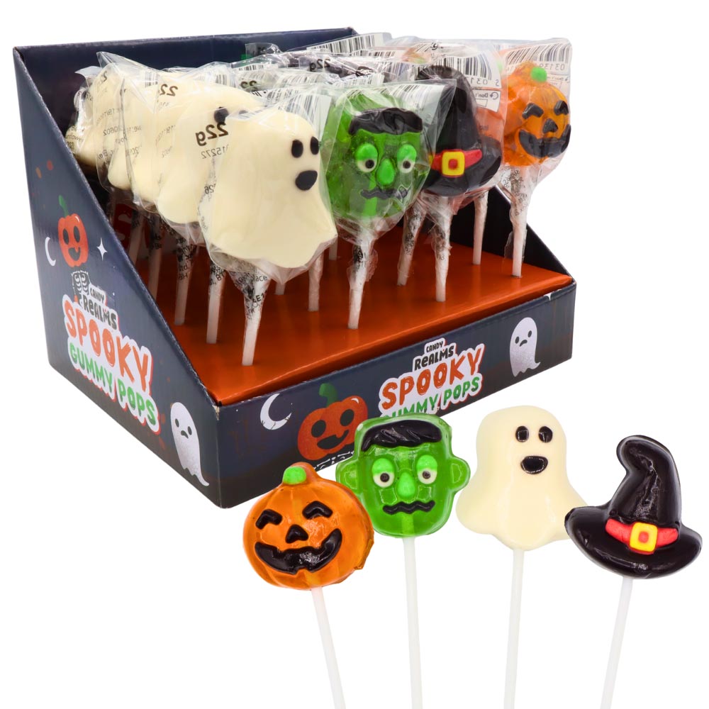 Candy Realms Spooky Gummy Pops 22g - 24 Count