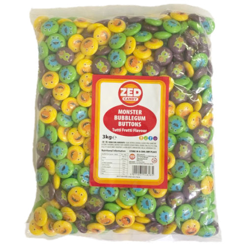 Zed Candy Tutti Frutti Monster Bubblegum Buttons - 3kg