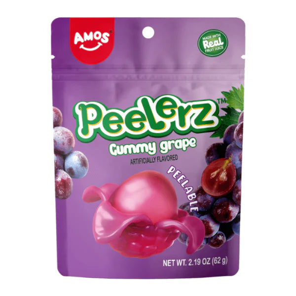 Amos Gummy Grape Peelerz 120g - 12 Count
