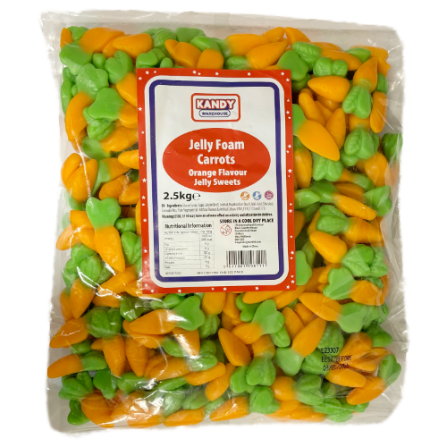 Kandy Warehouse Jelly Foam Carrots - 2.5kg *BEST BEFORE 03/05/25*