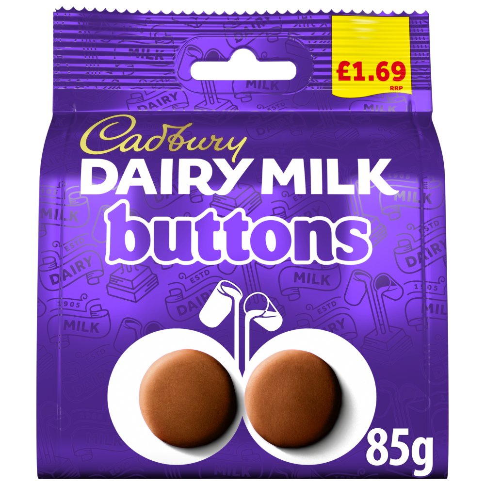 Cadbury Dairy Milk Buttons Chocolate Bag 85g PMP £1.69 - 10 Count